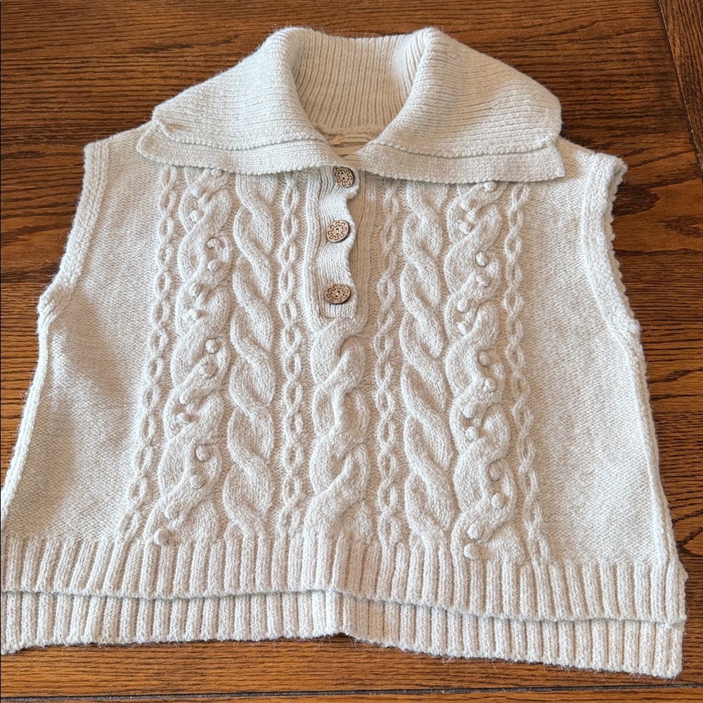 Anthropologie cteam Cable Knit vest,old money, Hamptons, yacht club